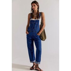 Free People We The Free Ziggy Denim Overalls Sapphire Blue Large